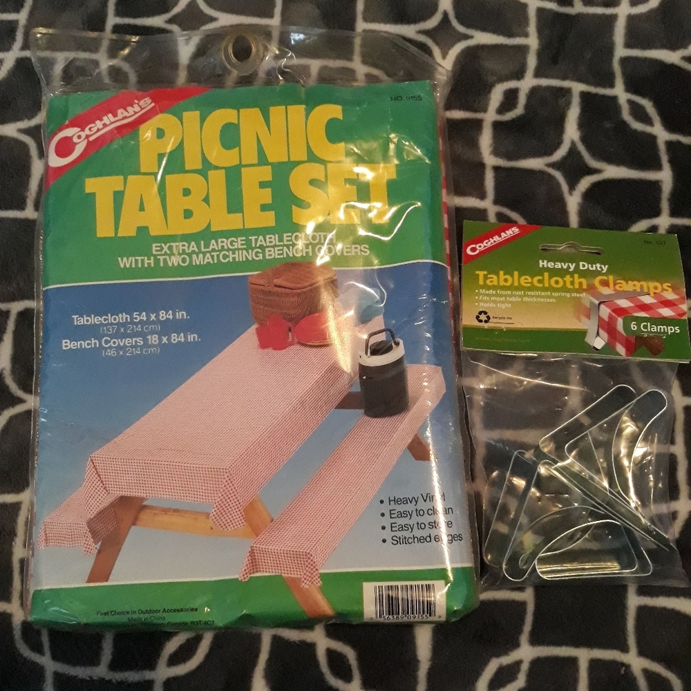 Picnic Tablecloth Set & Clamps